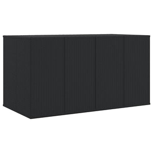 Garten-Kissenbox PE Rattan 194x100x103 cm Schwarz