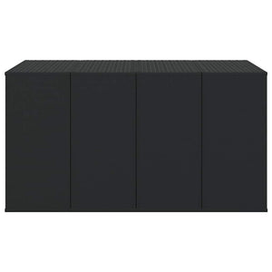 Garten-Kissenbox PE Rattan 194x100x103 cm Schwarz