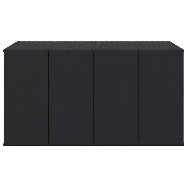 Garten-Kissenbox PE Rattan 194x100x103 cm Schwarz
