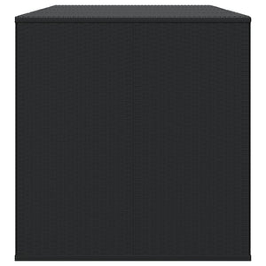 Garten-Kissenbox PE Rattan 194x100x103 cm Schwarz