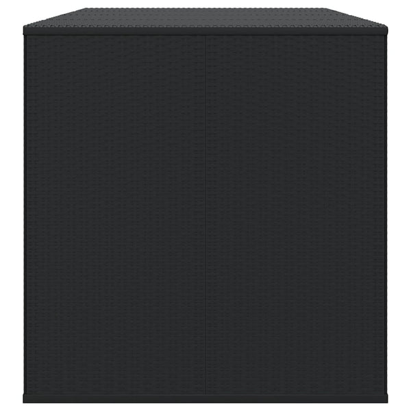Garten-Kissenbox PE Rattan 194x100x103 cm Schwarz