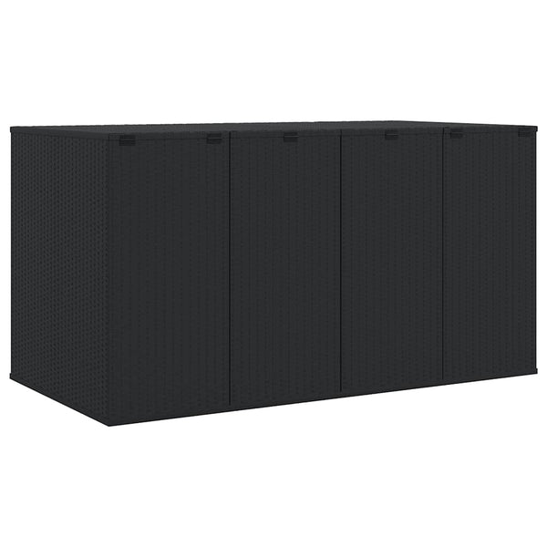 Garten-Kissenbox PE Rattan 194x100x103 cm Schwarz