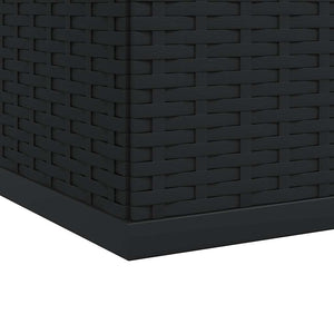 Garten-Kissenbox PE Rattan 194x100x103 cm Schwarz