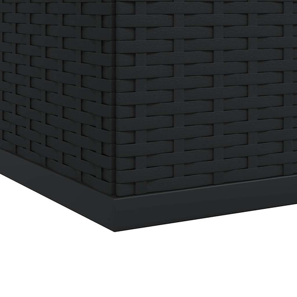 Garten-Kissenbox PE Rattan 194x100x103 cm Schwarz
