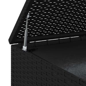 Garten-Kissenbox PE Rattan 194x100x103 cm Schwarz