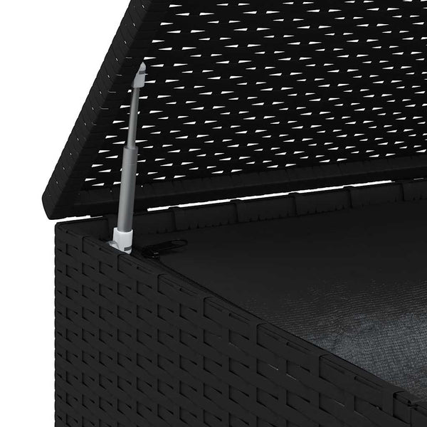Garten-Kissenbox PE Rattan 194x100x103 cm Schwarz