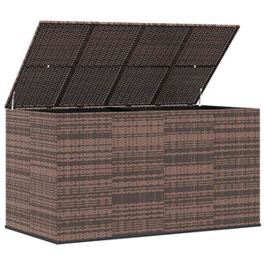 Garten-Kissenbox PE Rattan 194x100x103 cm Braun