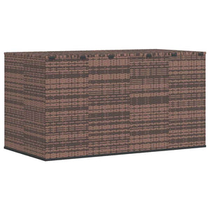 Garten-Kissenbox PE Rattan 194x100x103 cm Braun