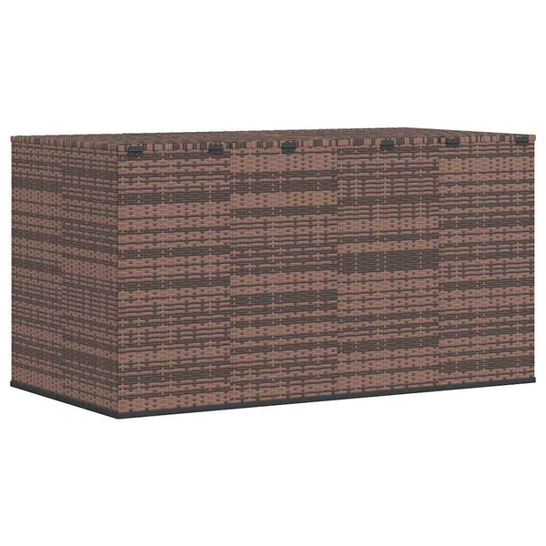 Garten-Kissenbox PE Rattan 194x100x103 cm Braun