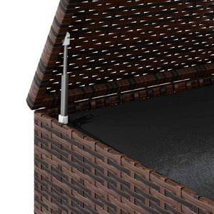 Garten-Kissenbox PE Rattan 194x100x103 cm Braun
