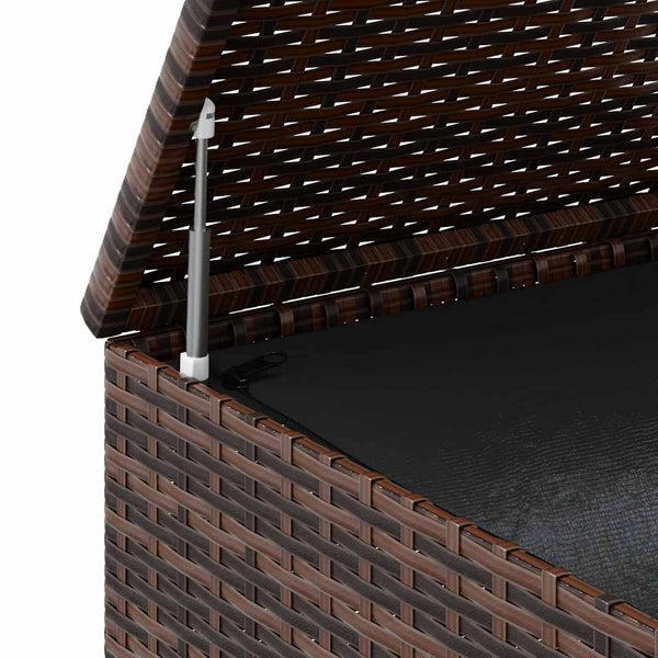 Garten-Kissenbox PE Rattan 194x100x103 cm Braun