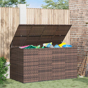 Garten-Kissenbox PE Rattan 194x100x103 cm Braun