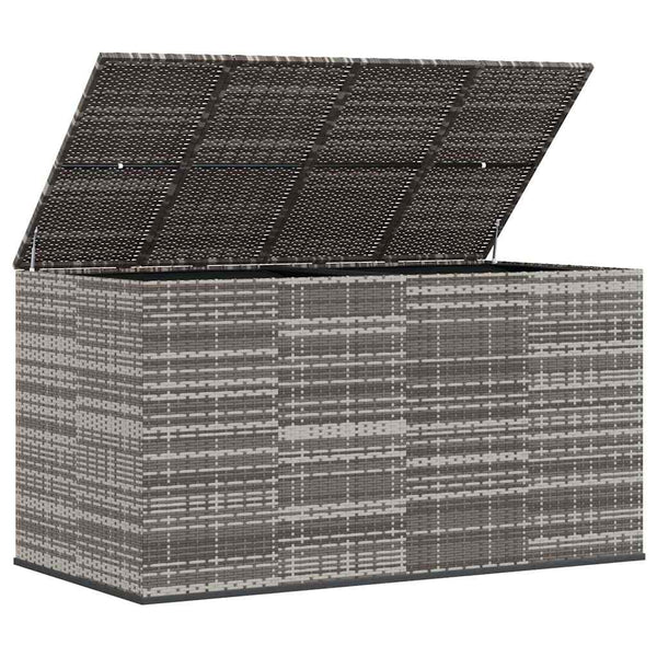 Garten-Kissenbox PE Rattan 194x100x103 cm Grau