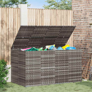Garten-Kissenbox PE Rattan 194x100x103 cm Grau