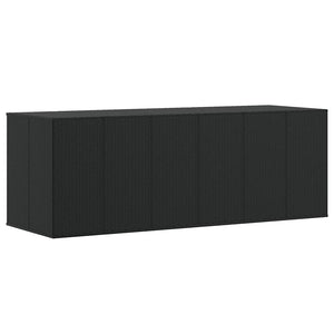 Garten-Kissenbox PE Rattan 291x100,5x104 cm Schwarz