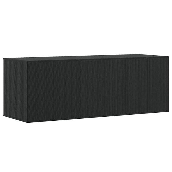 Garten-Kissenbox PE Rattan 291x100,5x104 cm Schwarz