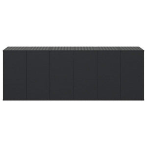 Garten-Kissenbox PE Rattan 291x100,5x104 cm Schwarz