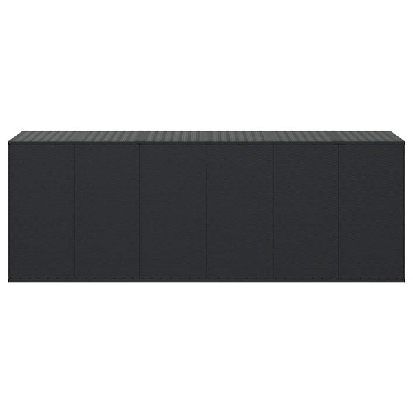 Garten-Kissenbox PE Rattan 291x100,5x104 cm Schwarz