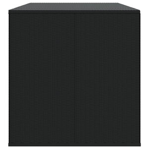 Garten-Kissenbox PE Rattan 291x100,5x104 cm Schwarz