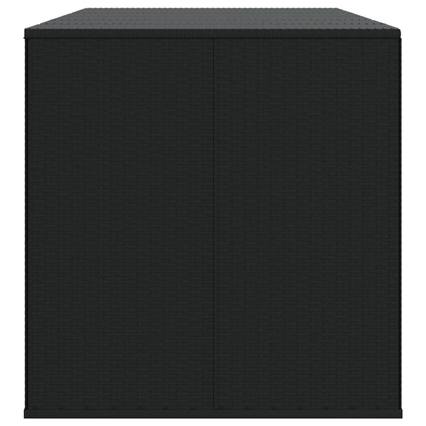 Garten-Kissenbox PE Rattan 291x100,5x104 cm Schwarz