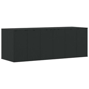 Garten-Kissenbox PE Rattan 291x100,5x104 cm Schwarz