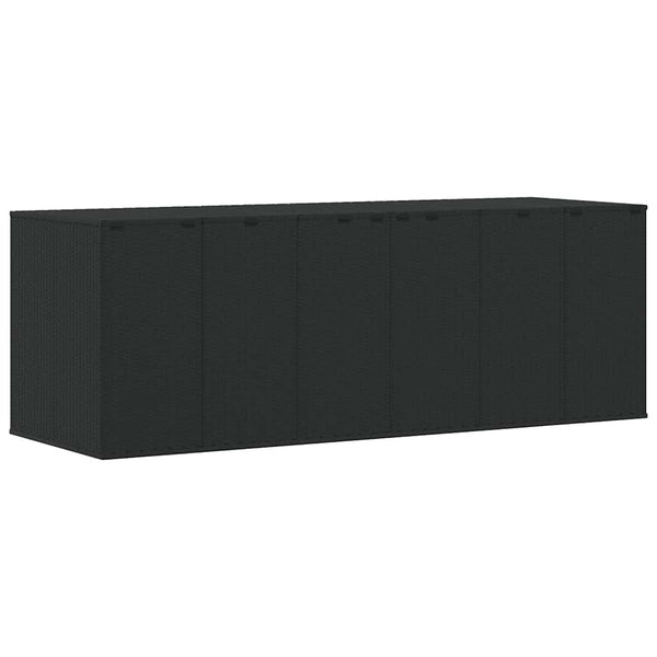 Garten-Kissenbox PE Rattan 291x100,5x104 cm Schwarz