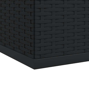Garten-Kissenbox PE Rattan 291x100,5x104 cm Schwarz