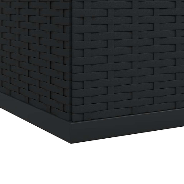 Garten-Kissenbox PE Rattan 291x100,5x104 cm Schwarz