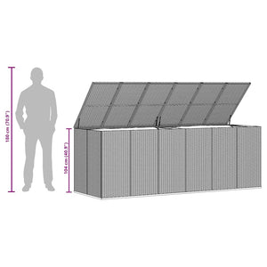 Garten-Kissenbox PE Rattan 291x100,5x104 cm Schwarz