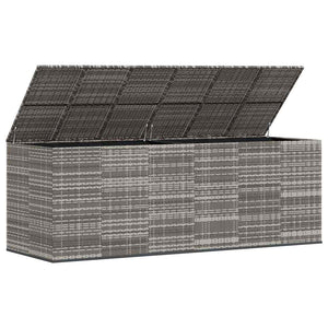 Garten-Kissenbox PE Rattan 291x100,5x104 cm Grau