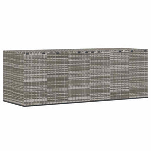 Garten-Kissenbox PE Rattan 291x100,5x104 cm Grau