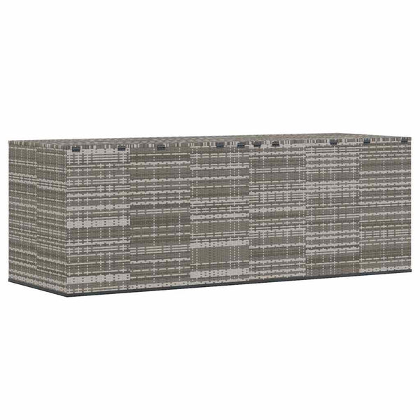 Garten-Kissenbox PE Rattan 291x100,5x104 cm Grau