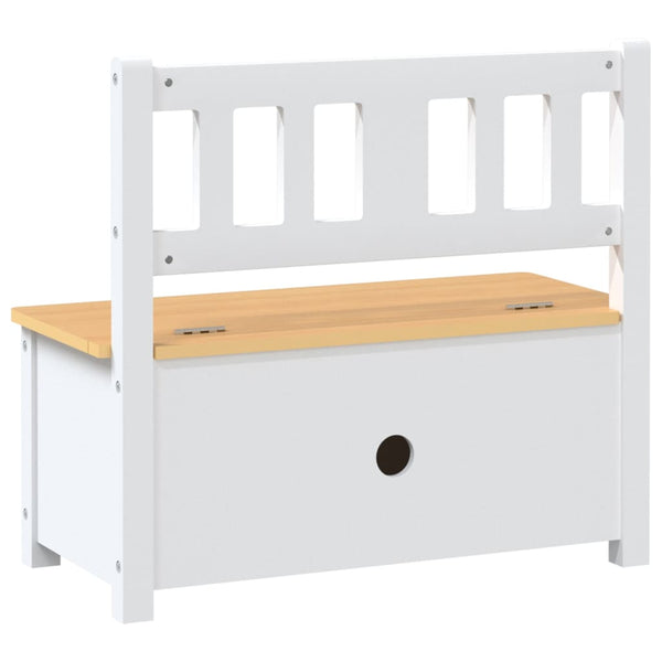 Kinderbank mit Stauraum, Weiß/Beige, 60 cm