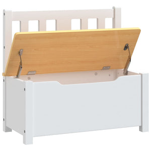 Kinderbank mit Stauraum, Weiß/Beige, 60 cm