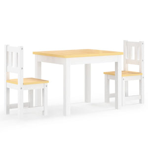 vidaXL Ensemble de 3 meubles de salon pour enfants MDF blanc et beige