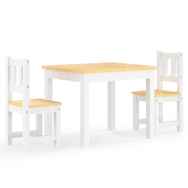 3-tlg. Kinder-Sitzgruppe Weiß Beige MDF