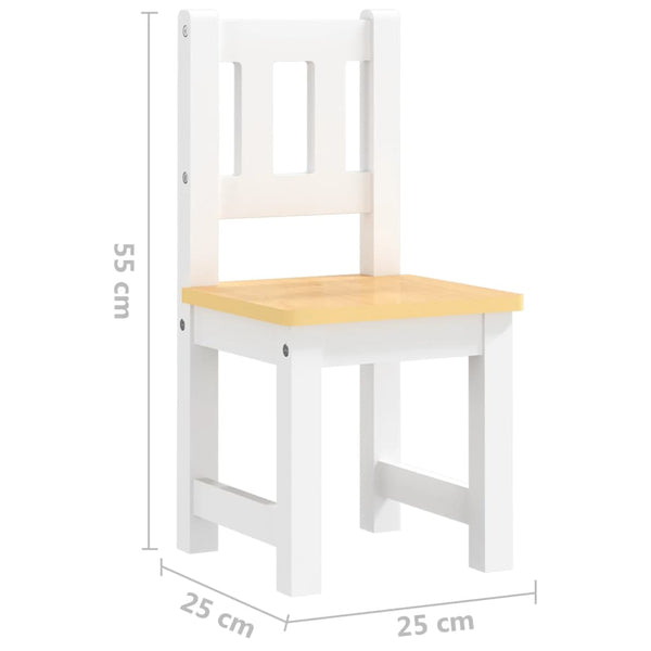 3-tlg. Kinder-Sitzgruppe Weiß Beige MDF