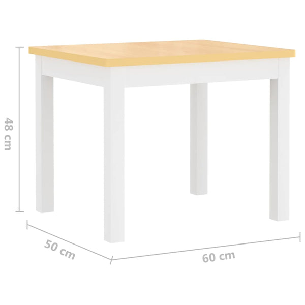 vidaXL Ensemble de 3 meubles de salon pour enfants MDF blanc et beige