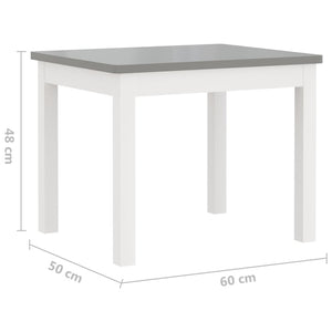 4-tlg. Kinder-Sitzgruppe Weiß und Grau MDF