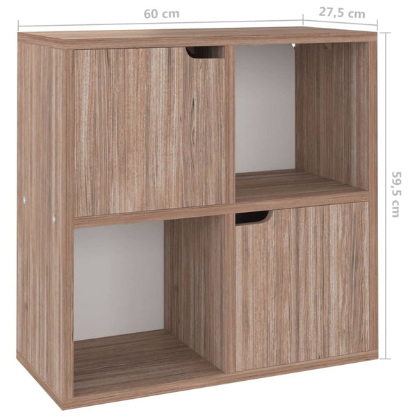 Bücherregal Grau Sonoma-Eiche 60 cm