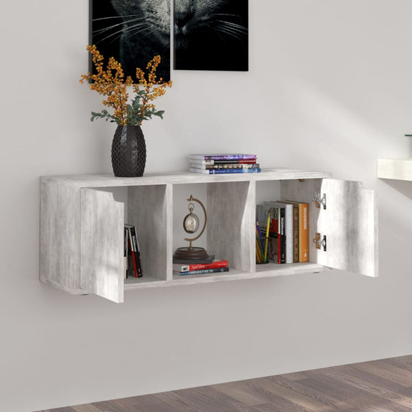 Betongrauer TV-Schrank, 88,5 cm
