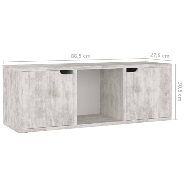 Betongrauer TV-Schrank, 88,5 cm