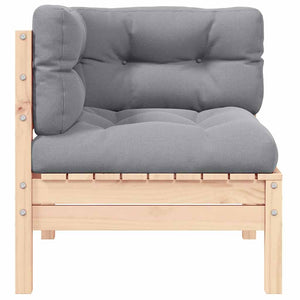 Graues Garten-Ecksofa mit Kissen