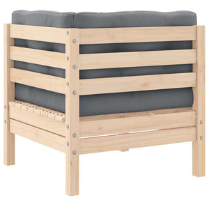 Graues Garten-Ecksofa mit Kissen
