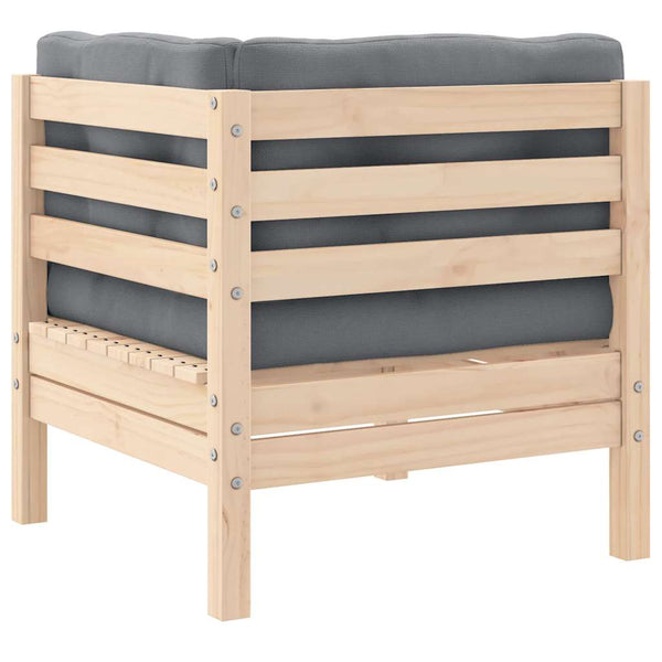 Graues Garten-Ecksofa mit Kissen