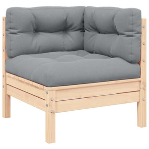 Graues Garten-Ecksofa mit Kissen