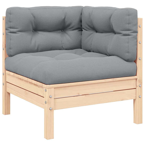 Graues Garten-Ecksofa mit Kissen