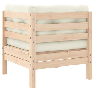 Garten Ecksofa Kiefer Massivholz Creme mit Kissen
