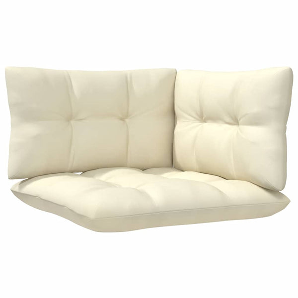 Garten Ecksofa Kiefer Massivholz Creme mit Kissen