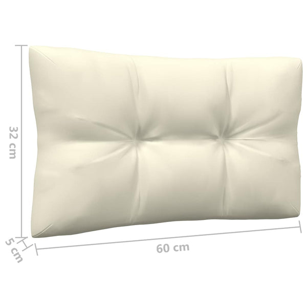 Garten Ecksofa Kiefer Massivholz Creme mit Kissen